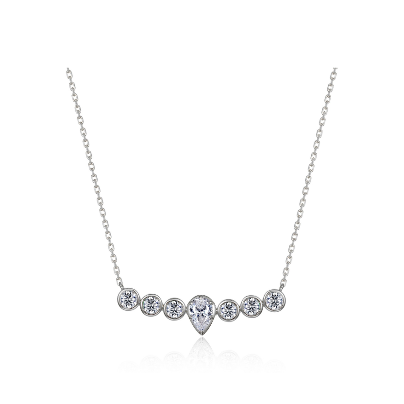 Silver Pear of Joy Necklace