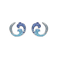 Sterling Silver Crystal Wave Earrings