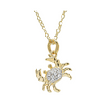 14kt Gold Vermeil white Sapphire Crab Necklace