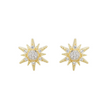 14kt Gold Vermeil White Sapphire Sun Earrings