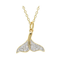 14kt Gold Vermeil White Sapphire Whale Tail Necklace