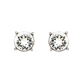Sterling Silver White Crystal Stud Earrings
