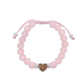 Dune Beaded Bracelet Adjustable - Heart - Rose Quartz