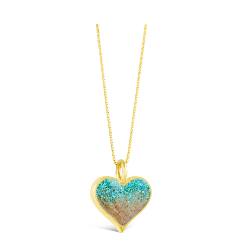 Dune Explorer Heart Necklace - Gold - Turquoise Gradient
