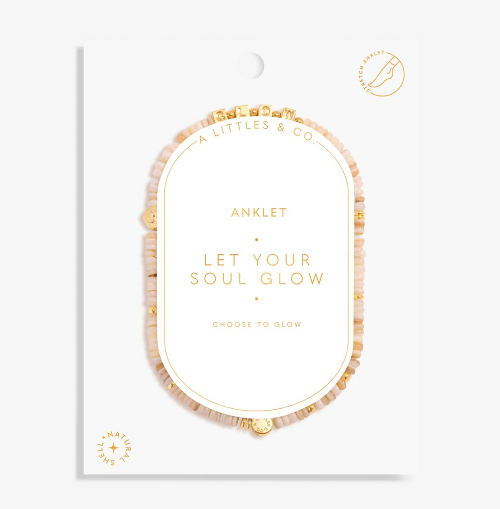 AL Gold Let Your Soul Glow Anklet 9 1/16" Stretch