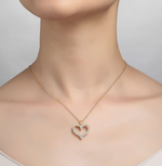 0.96 CTTW Open Heart Pendant Necklace