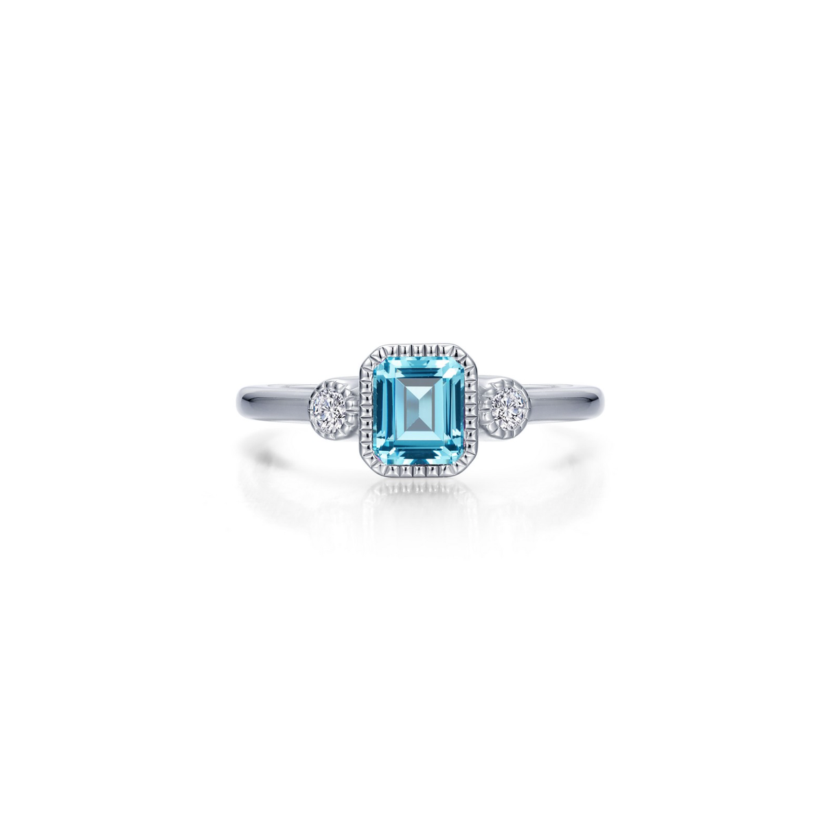 Lafonn Three-Stone March Birthstone Ring