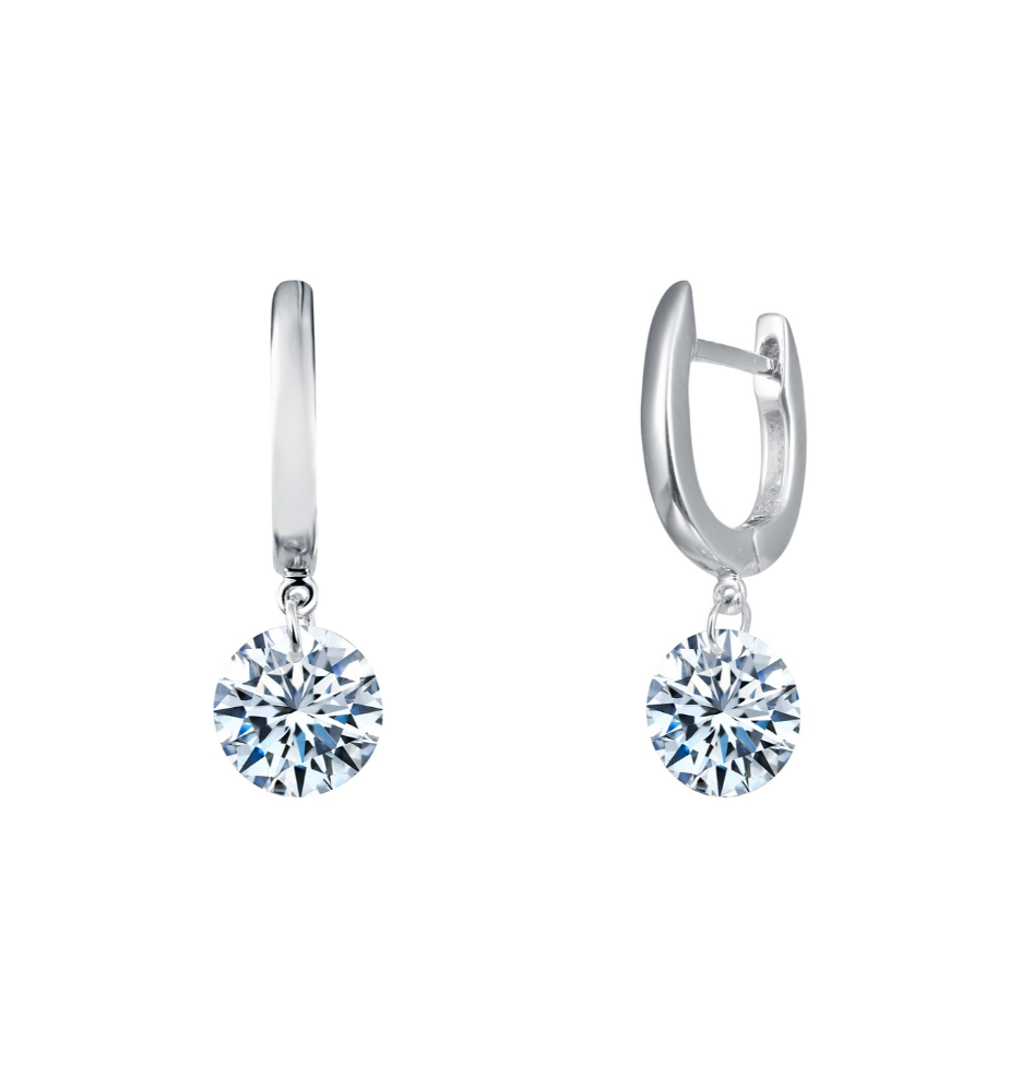 4 CTW Frameless Drop Solitaire Earrings