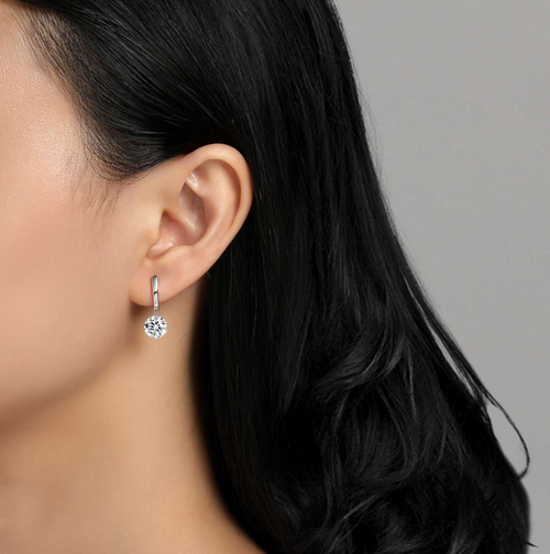4 CTW Frameless Drop Solitaire Earrings