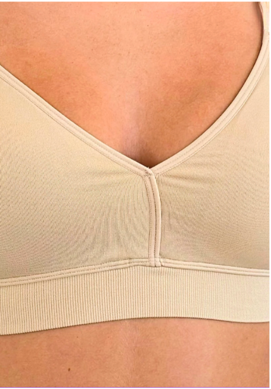Nude Plunge Bra Petite Champagne Mini Crystals  Interchangeable Straps