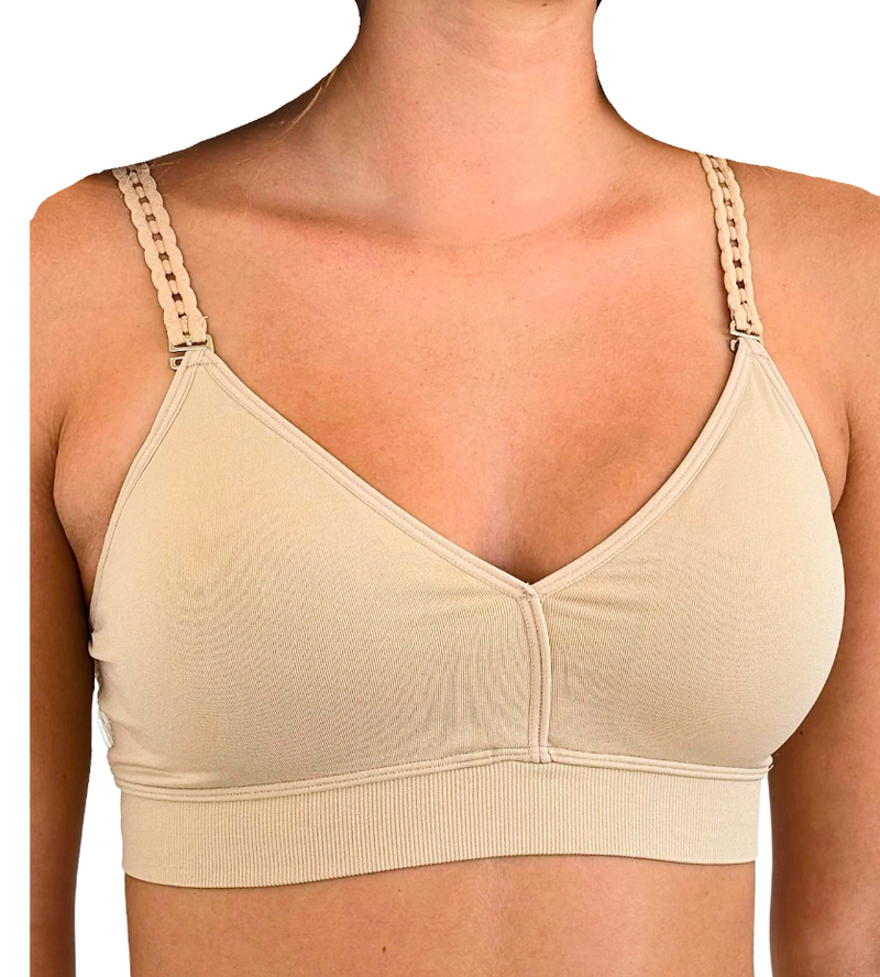 Nude Plunge Bra Nude Mini Loops Interchangeable Straps