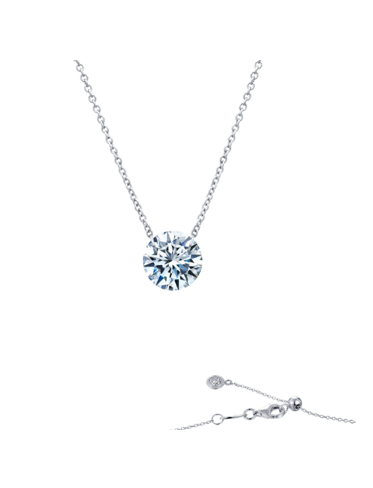 Silver Frameless Solitaire Necklace