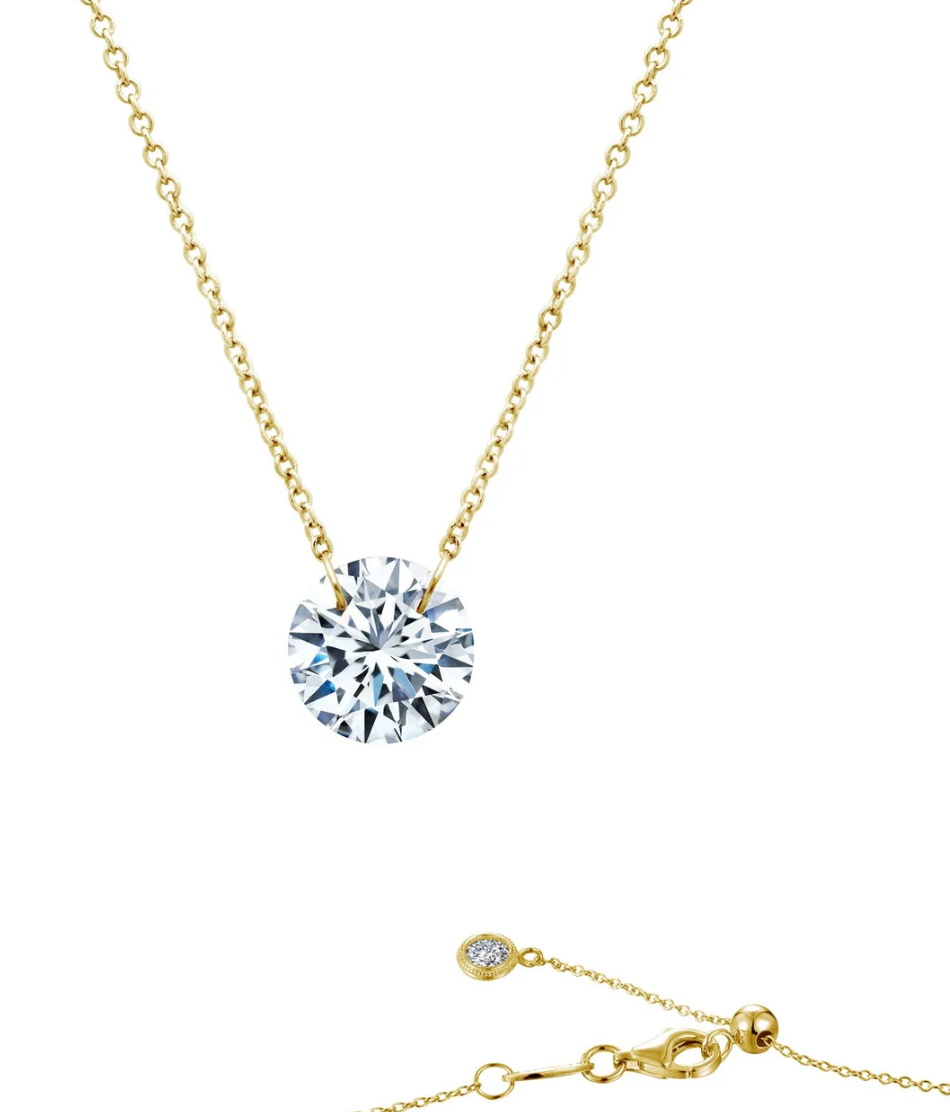 Gold Frameless Solitaire Necklace