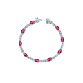 Silver Ruby Regal Cushion-Cut Bracelet