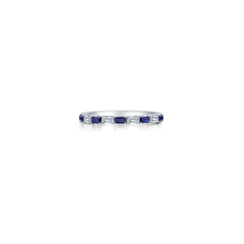 Sapphire Baguette Half-Eternity Band