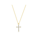 Gold Eden Baguette Cross Necklace