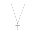 Silver Eden Baguette Cross Necklace