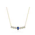 Gold Sapphire Pear of Joy Necklace