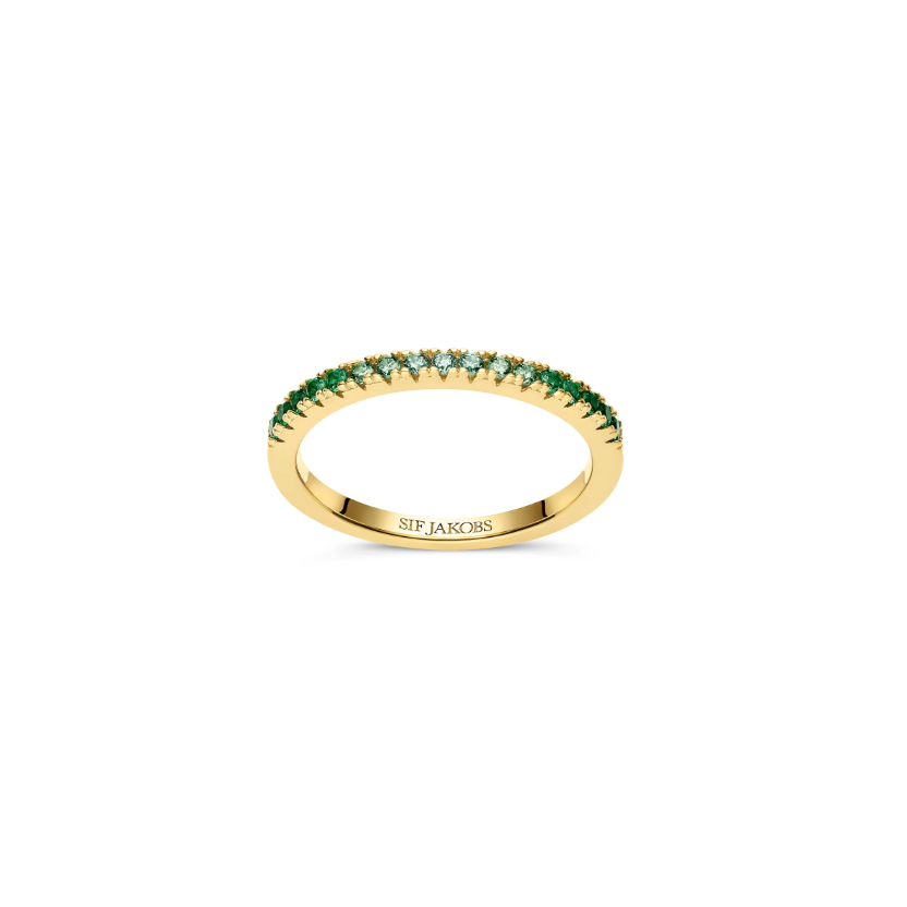Gold Green Gradient CZ Ellera Ring
