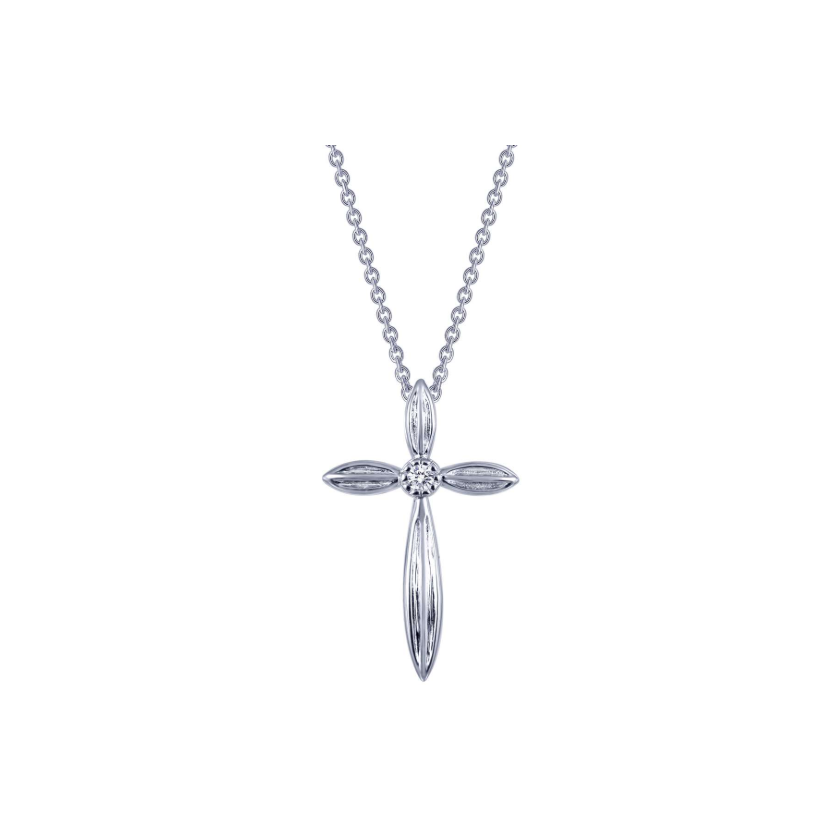 0.02 CTW Cross Pendant Necklace