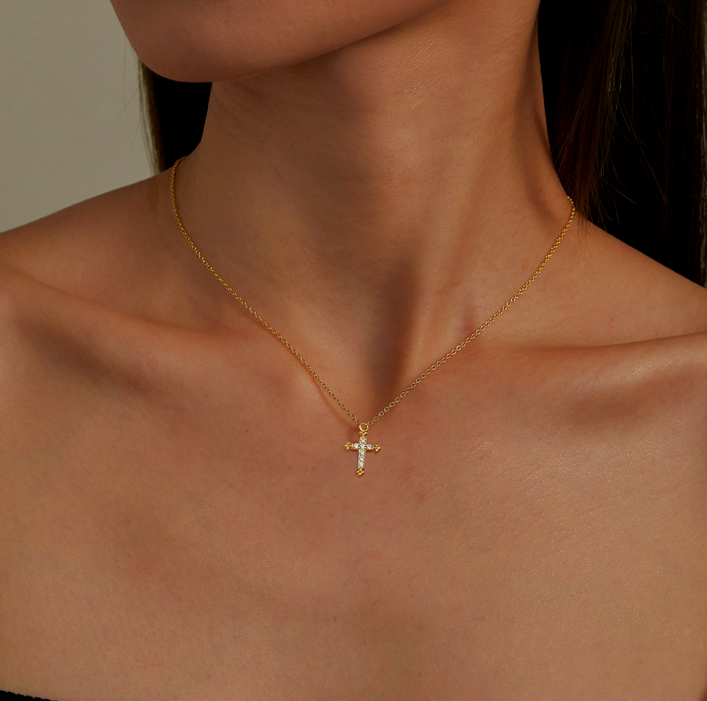 0.07 CTW Cross Necklace