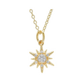 14kt Gold Vermeil White Sapphire Sun Necklace