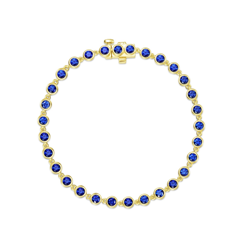 Bezel Strand Bracelet Gold