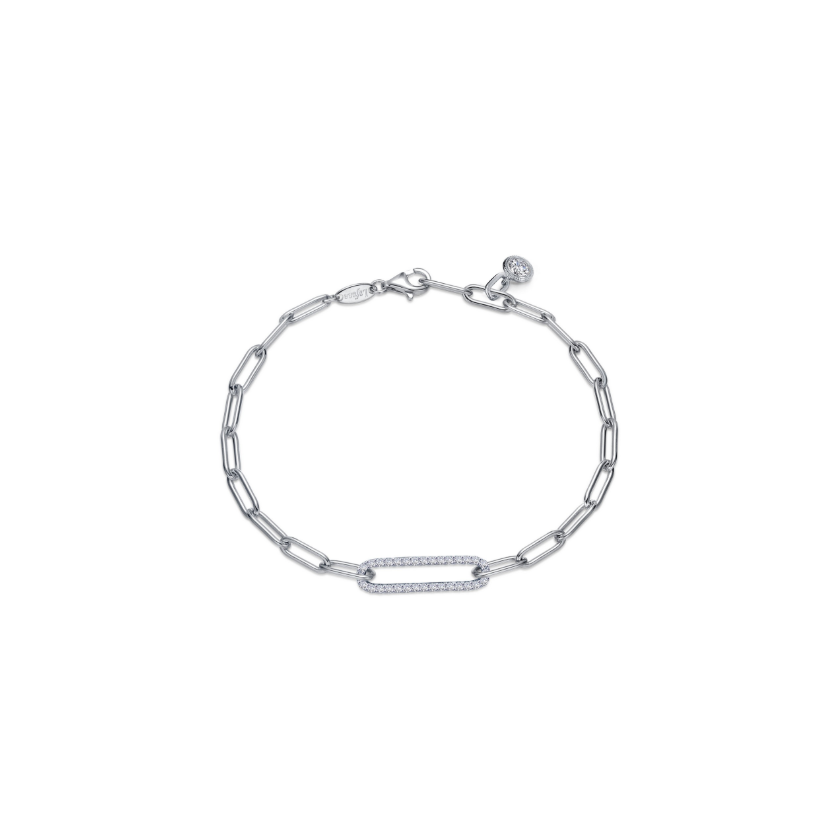 LaFonn CTTW 0.57 Silver Paperclip Bracelet