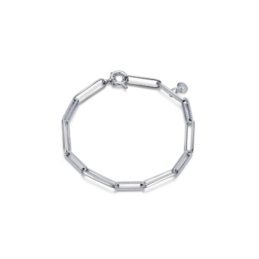 LaFonn CTTW 1.65 Silver Paperclip Bracelet