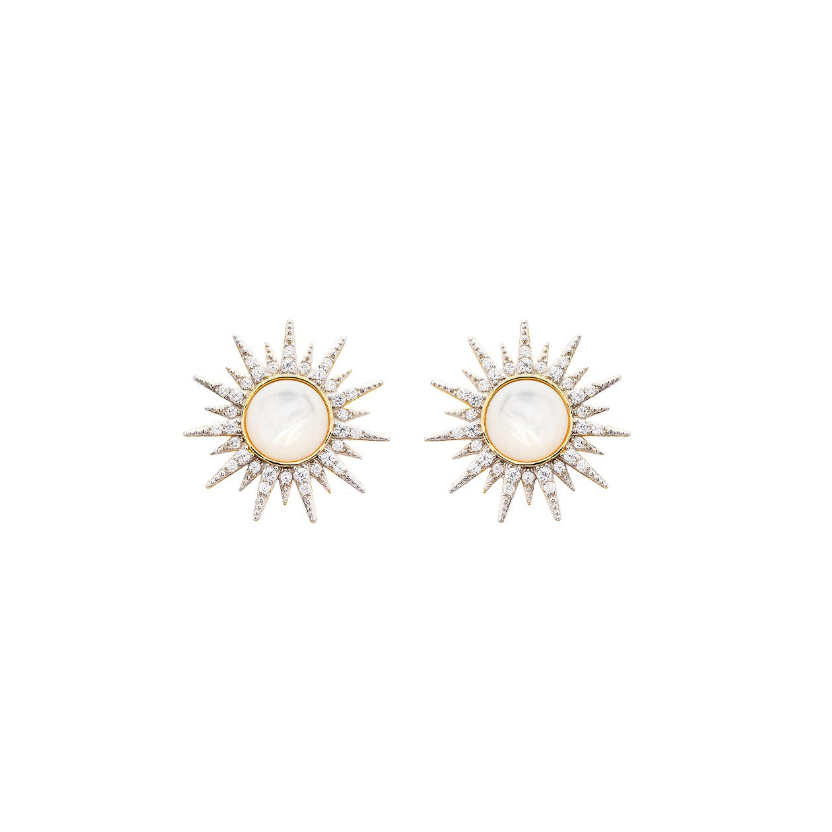 Ocean 14kt Gold Vermeil Sun Stud Earrings