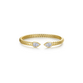Gold Bezel Teardrop Cuff