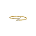 Gold Fluted Bypass Wrap Bangle