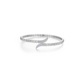 Silver Fluted Bypass Wrap Bangle