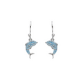 Ocean SS Aqua SW Crystal Dolphin Drop Earrings