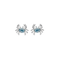 Ocean SS Blue SW Crystal Stud Crab Earrings