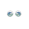 Ocean SS Crystal Wave Stud Earrings