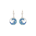 Ocean SS Sapphire/Aqua Crystal Wave Drop Earrings