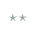 Ocean SS Stud Star Fish Aqua Crystal Earrings