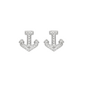 Ocean SS SW Crystal Anchor Stud Earrings