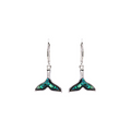 Ocean SS SW Abalone Whale Tail Drop Earrings