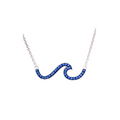 Ocean Sterling Silver Blue Wave Crystal Necklace