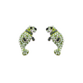 Ocean Sterling Silver Peridot Manatee Crystal Earrings
