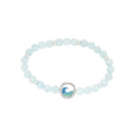 Sterling Silver Wave Aqua Stretchy Bracelet