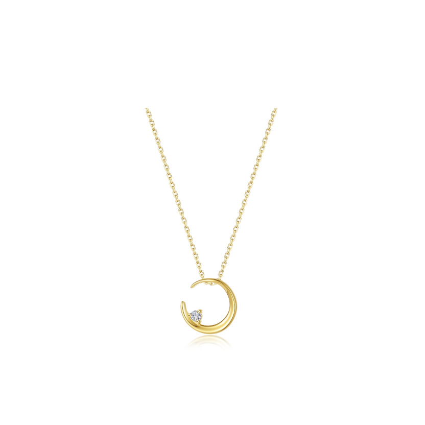 Gold Crescent Moon Necklace