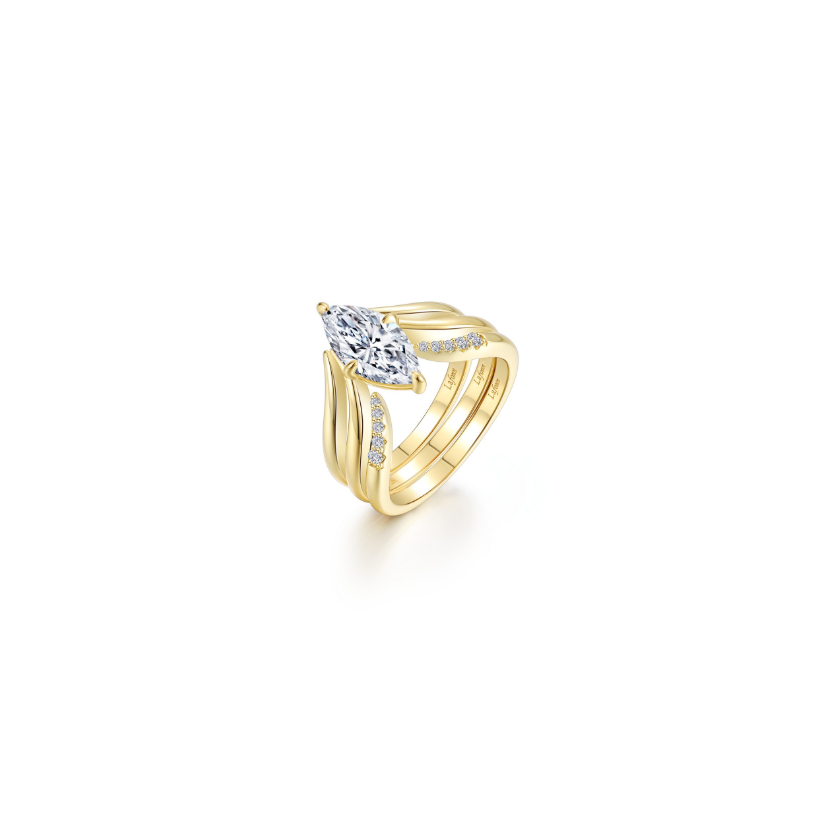 Gold Marquise Muse Ring Set