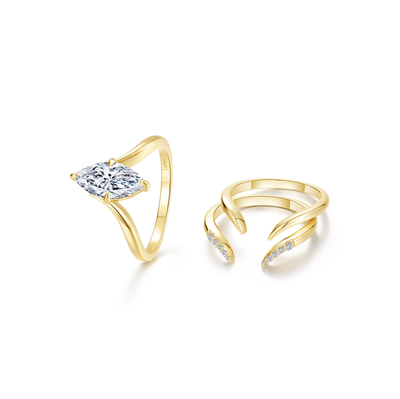 Gold Marquise Muse Ring Set