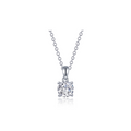 1.5 CTW Silver 4-Prong Solitaire Necklace