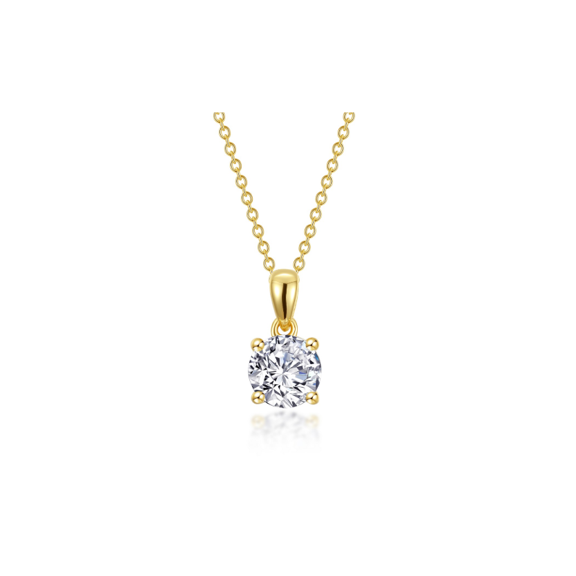 1.5 CTW Gold 4-Prong Solitaire Necklace