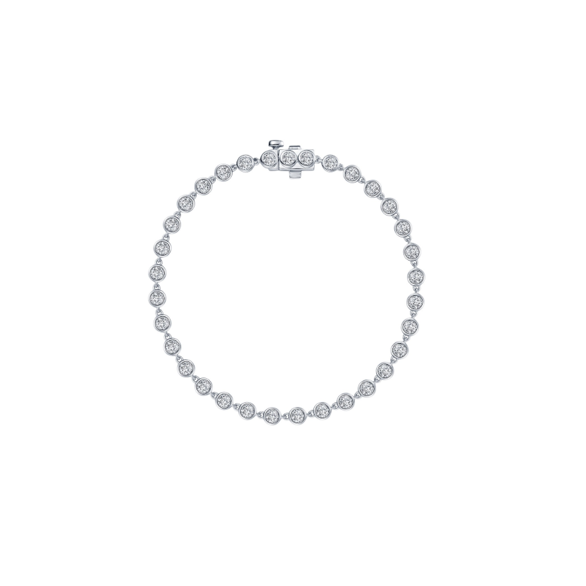 Silver Bezel Strand Bracelet