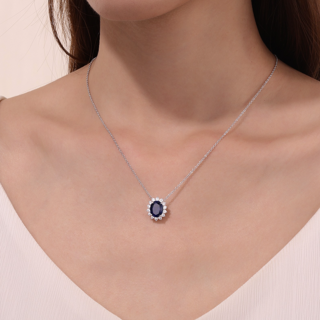 3.35 CTW Halo Necklace